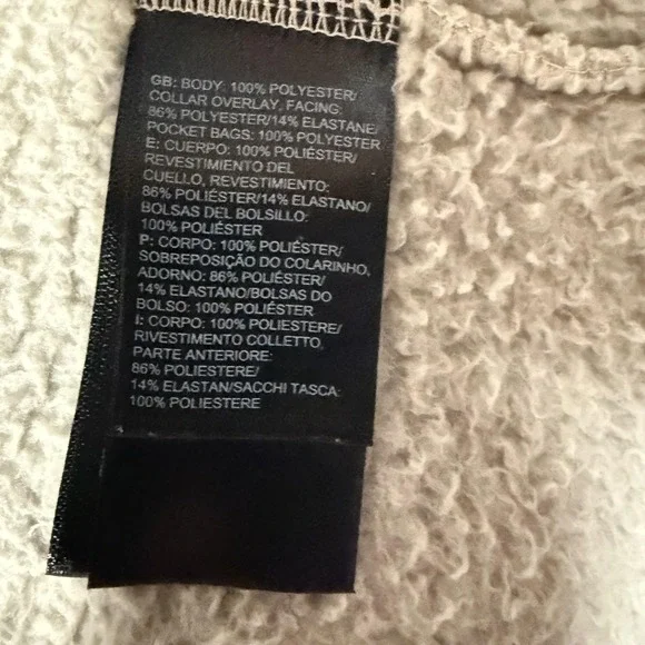 The North Face Vest Mens Large Beige Sherpa Fleece Full Zip Outdoor Pockets - Picture 5 of 9